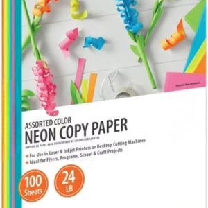 Neon Colored Copy Paper, 8.5 x 11 in, 100 Sheets
